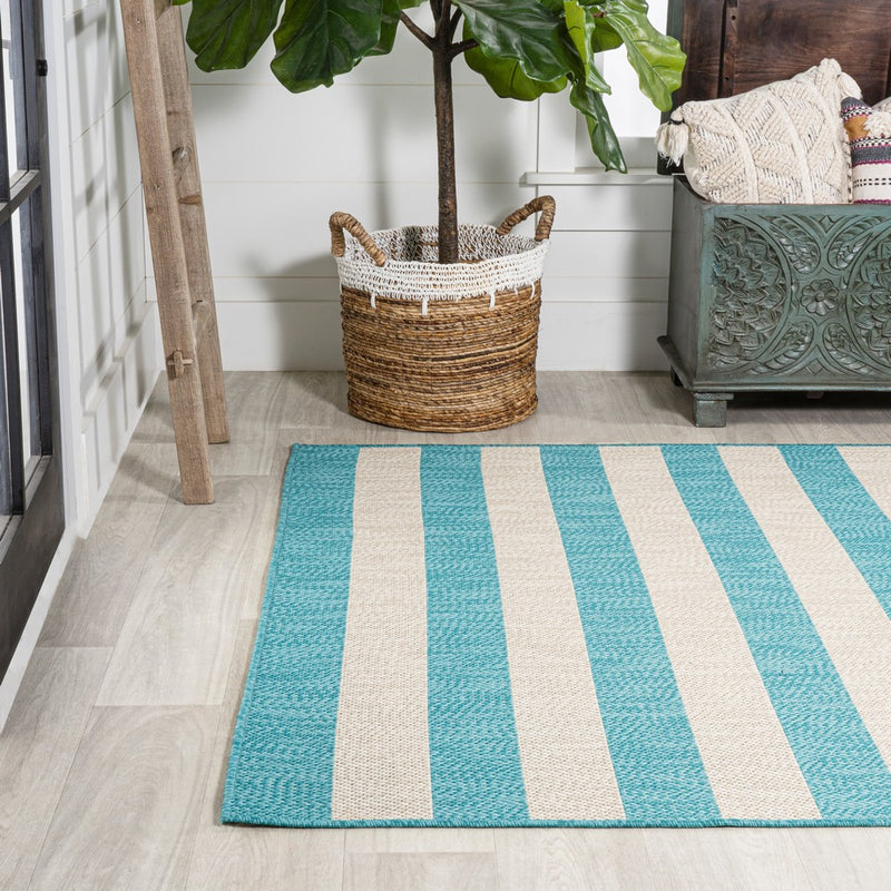Negril Two-tone Wide Stripe Indoor/outdoor Area Rug