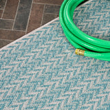 Chevron Modern Concentric Squares Indoor/outdoor Area Rug