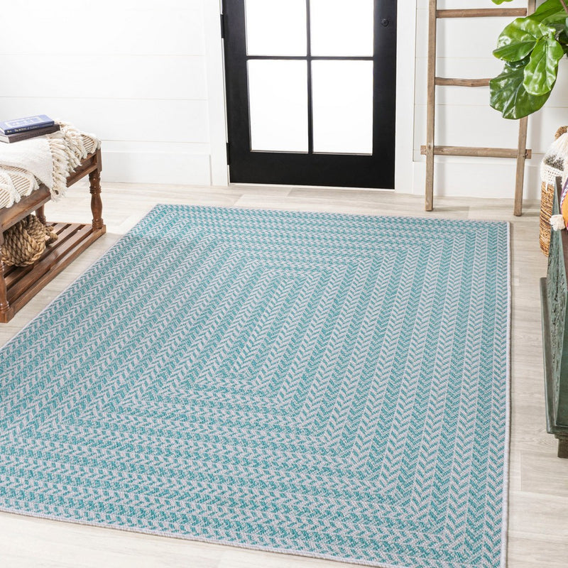 Chevron Modern Concentric Squares Indoor/outdoor Area Rug