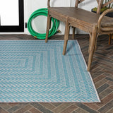 Chevron Modern Concentric Squares Indoor/outdoor Area Rug