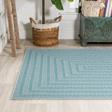 Chevron Modern Concentric Squares Indoor/outdoor Area Rug