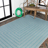 Chevron Modern Concentric Squares Indoor/outdoor Area Rug
