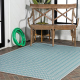 Chevron Modern Concentric Squares Indoor/outdoor Area Rug