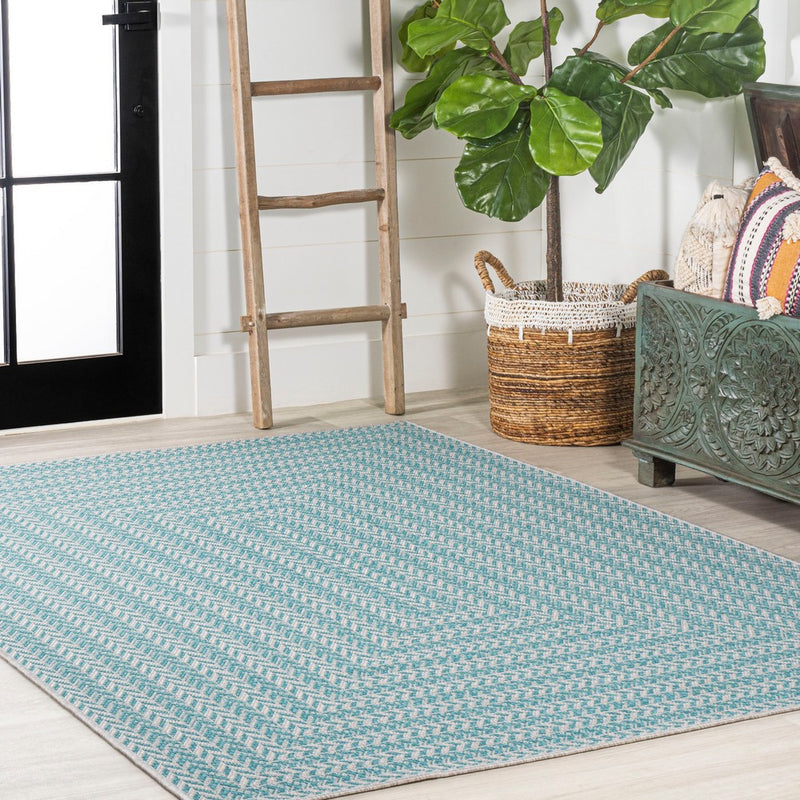 Chevron Modern Concentric Squares Indoor/outdoor Area Rug