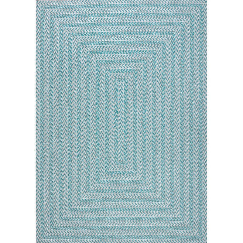 Chevron Modern Concentric Squares Indoor/outdoor Area Rug