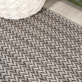 Chevron Modern Concentric Squares Indoor/outdoor Area Rug