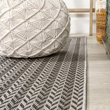 Chevron Modern Concentric Squares Indoor/outdoor Area Rug