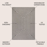 Chevron Modern Concentric Squares Indoor/outdoor Area Rug