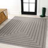 Chevron Modern Concentric Squares Indoor/outdoor Area Rug