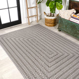 Chevron Modern Concentric Squares Indoor/outdoor Area Rug