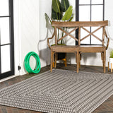 Chevron Modern Concentric Squares Indoor/outdoor Area Rug