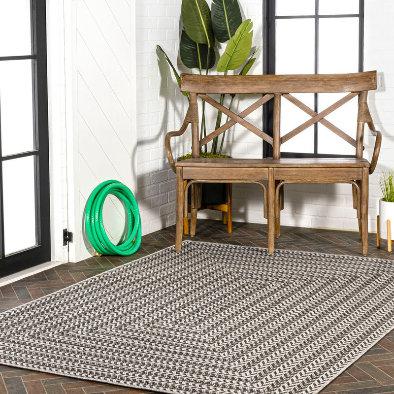 Chevron Modern Concentric Squares Indoor/outdoor Area Rug