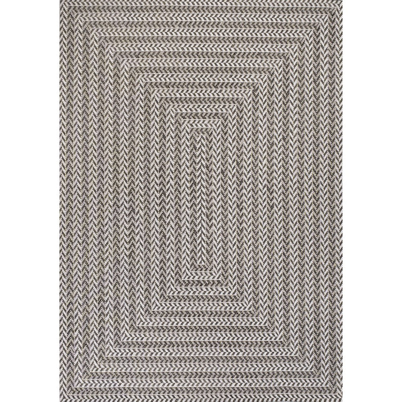 Chevron Modern Concentric Squares Indoor/outdoor Area Rug