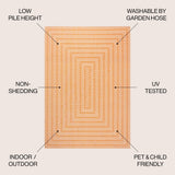 Chevron Modern Concentric Squares Indoor/outdoor Area Rug