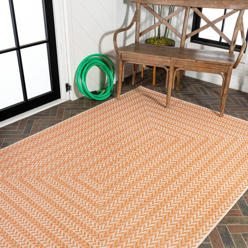 Chevron Modern Concentric Squares Indoor/outdoor Area Rug