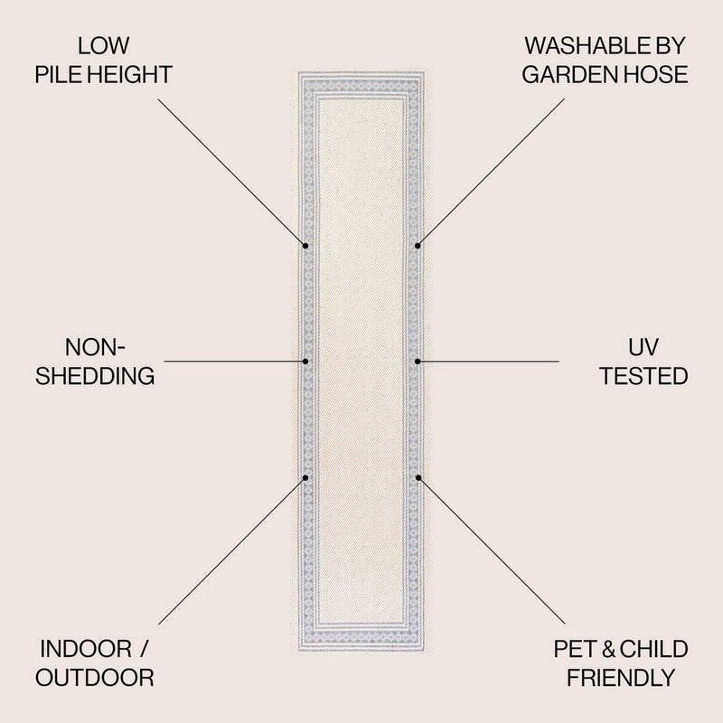 Lucia Classic Diamond Border Indoor/outdoor Area Rug