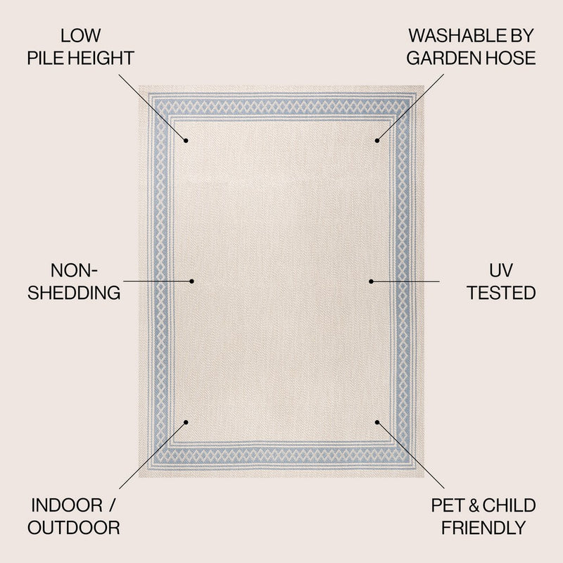 Lucia Classic Diamond Border Indoor/outdoor Area Rug