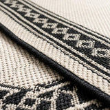 Lucia Classic Diamond Border Indoor/outdoor Area Rug Cream/Black / Runner / 2' X 8' – DETAIL