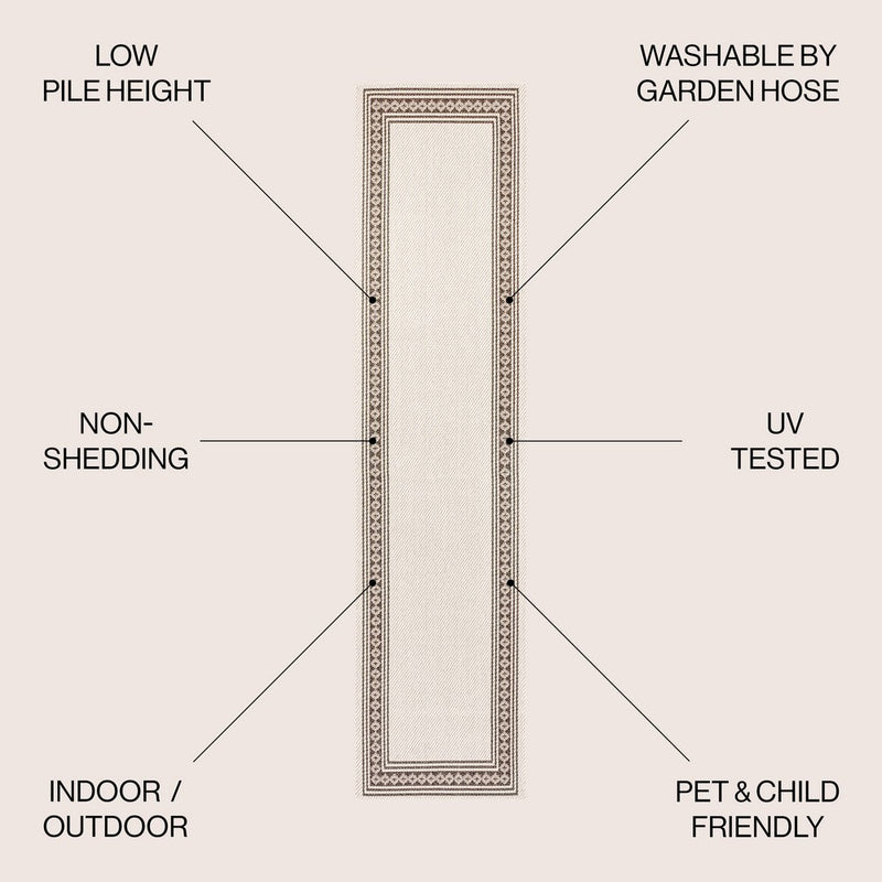 Lucia Classic Diamond Border Indoor/outdoor Area Rug