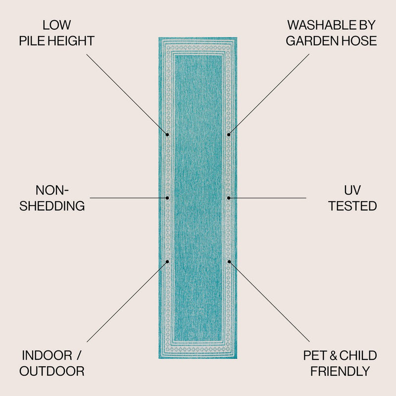 Lucia Classic Diamond Border Indoor/outdoor Area Rug
