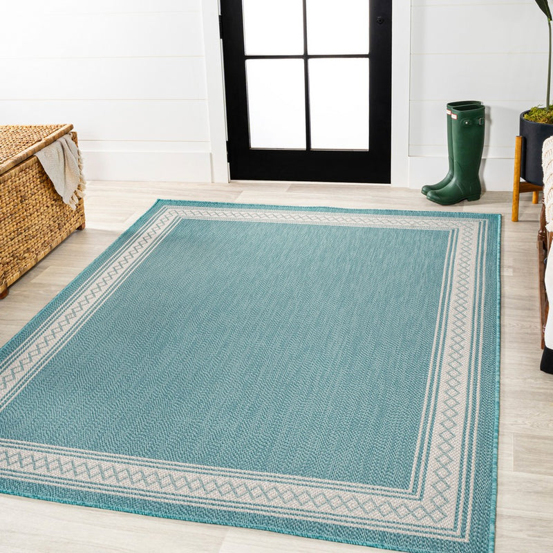 Lucia Classic Diamond Border Indoor/outdoor Area Rug