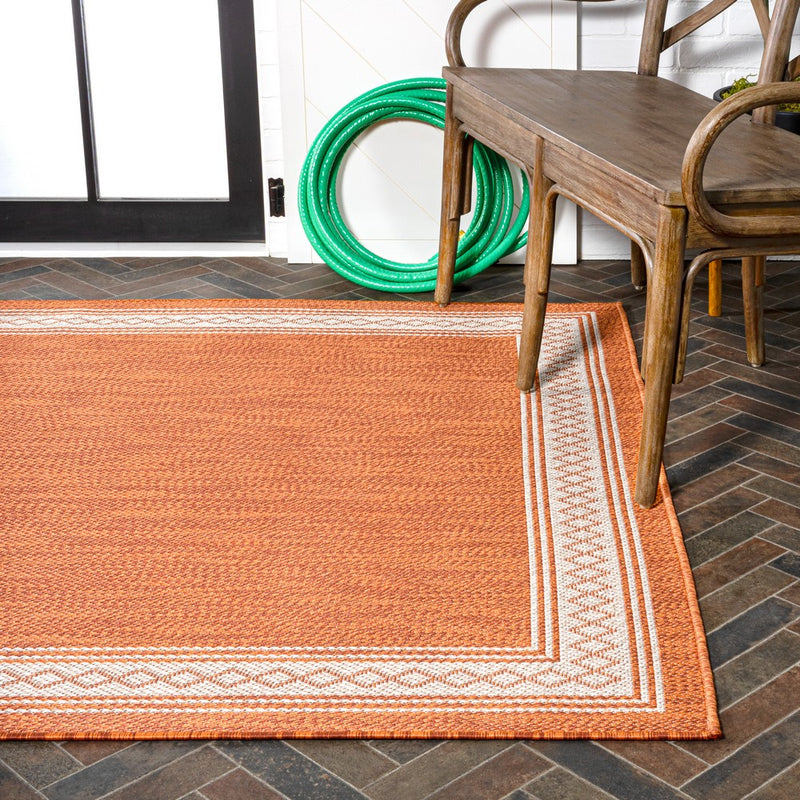 Lucia Classic Diamond Border Indoor/outdoor Area Rug