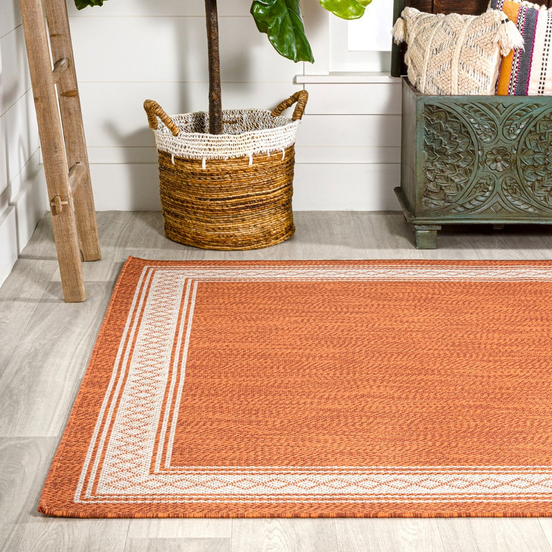 Lucia Classic Diamond Border Indoor/outdoor Area Rug