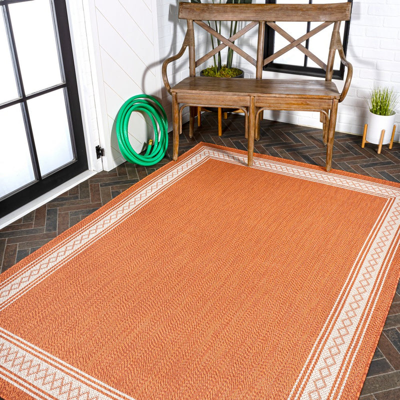Lucia Classic Diamond Border Indoor/outdoor Area Rug