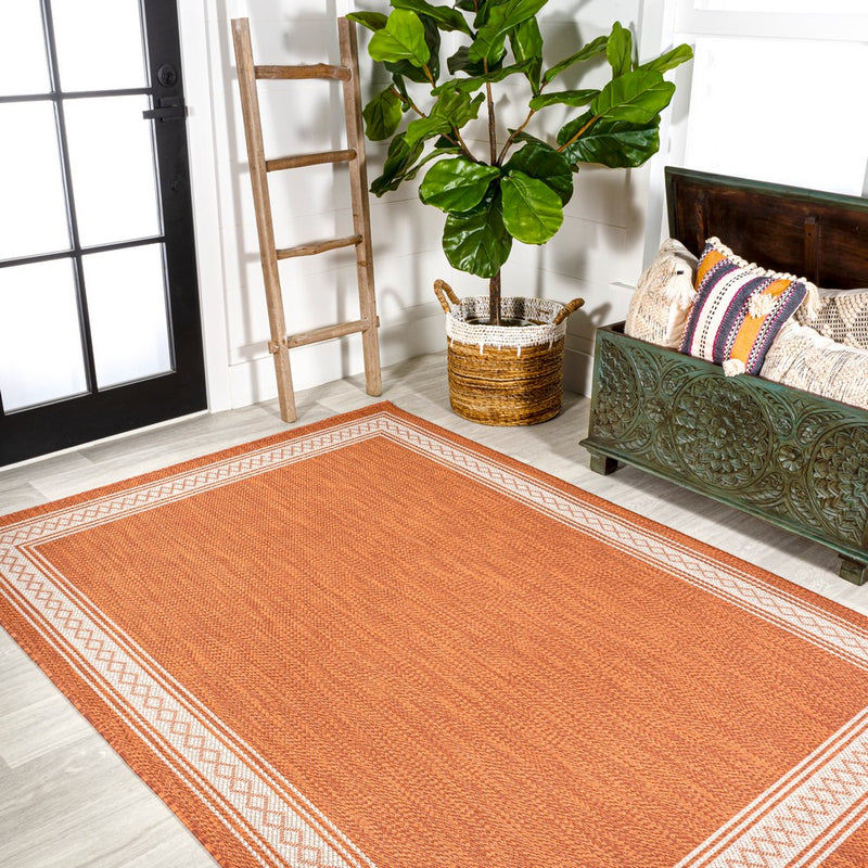 Lucia Classic Diamond Border Indoor/outdoor Area Rug