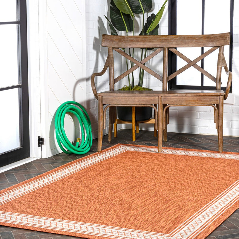 Lucia Classic Diamond Border Indoor/outdoor Area Rug