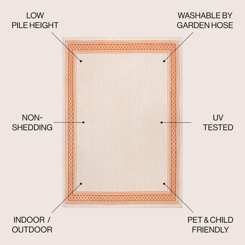 Lucia Classic Diamond Border Indoor/outdoor Area Rug