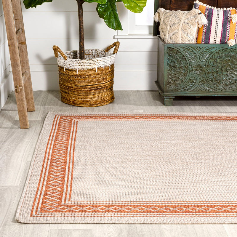 Lucia Classic Diamond Border Indoor/outdoor Area Rug