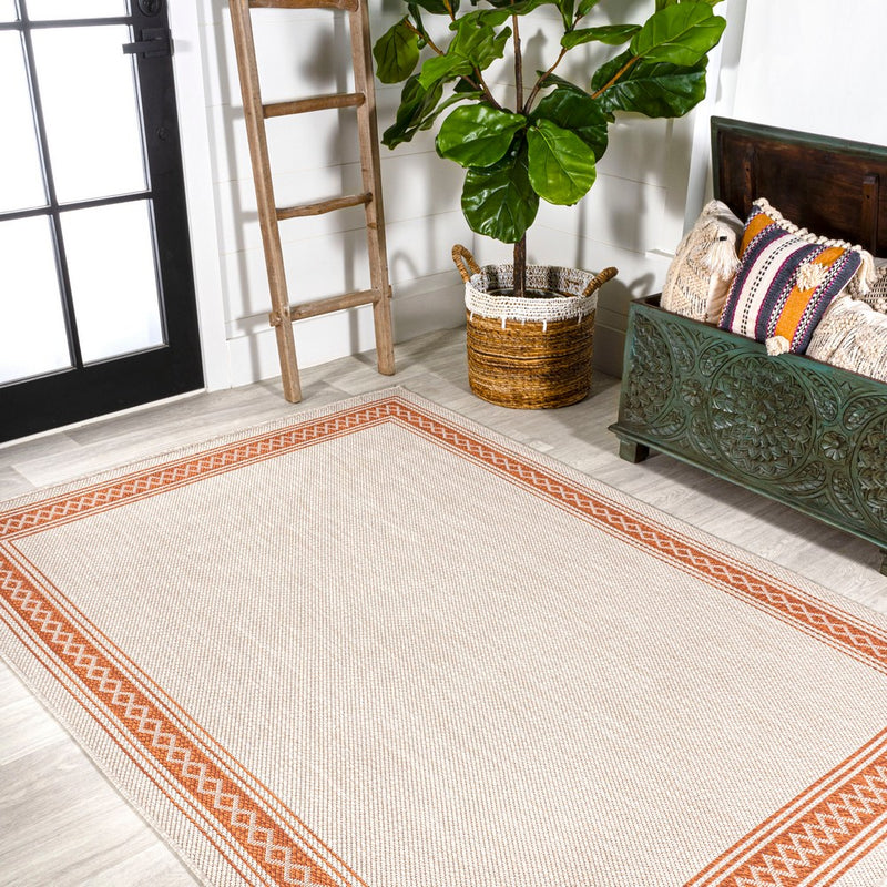Lucia Classic Diamond Border Indoor/outdoor Area Rug