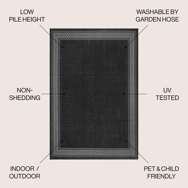 Lucia Classic Diamond Border Indoor/outdoor Area Rug