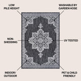 Arden Vintage Casual Medallion Indoor/Outdoor Area Rug