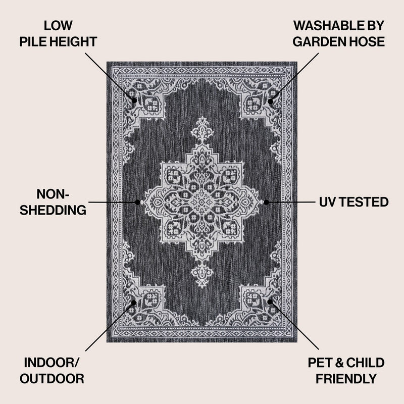 Arden Vintage Casual Medallion Indoor/Outdoor Area Rug
