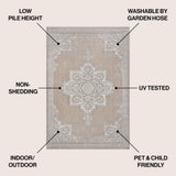 Arden Vintage Casual Medallion Indoor/Outdoor Area Rug