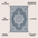 Arden Vintage Casual Medallion Indoor/Outdoor Area Rug
