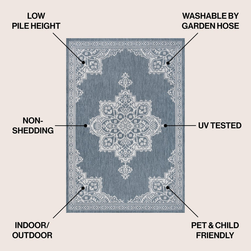 Arden Vintage Casual Medallion Indoor/Outdoor Area Rug