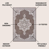 Arden Vintage Casual Medallion Indoor/Outdoor Area Rug