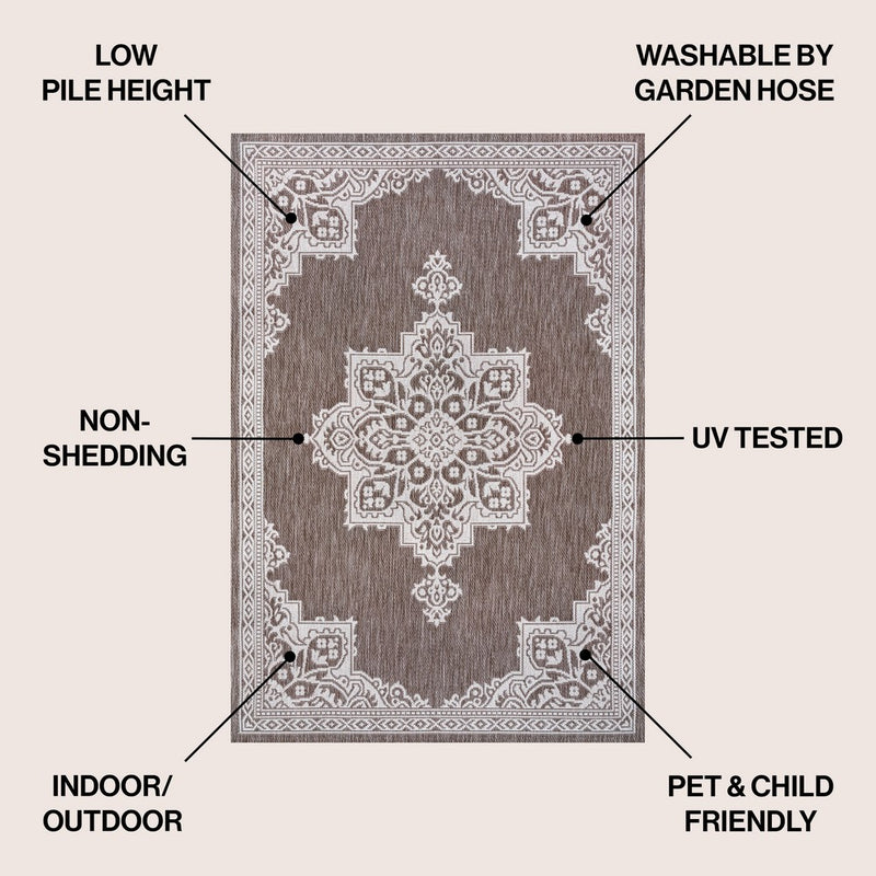Arden Vintage Casual Medallion Indoor/Outdoor Area Rug