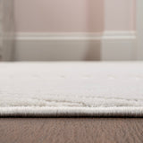 Pastel MidCentury Art Deco Striped Arches Two-Tone High-Low Area Rug