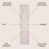 Nordic MidCentury Scandinavian Abstract Sun Two-Tone High-Low Area Rug