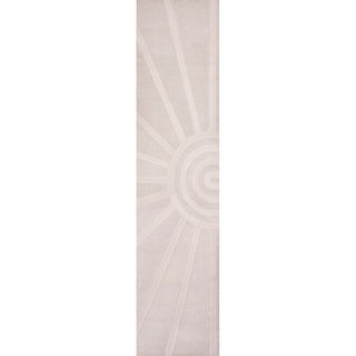 Nordic MidCentury Scandinavian Abstract Sun Two-Tone High-Low Area Rug