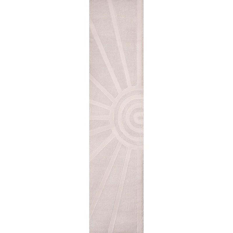 Nordic MidCentury Scandinavian Abstract Sun Two-Tone High-Low Area Rug