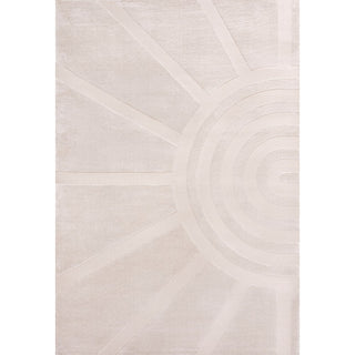 Nordic MidCentury Scandinavian Abstract Sun Two-Tone High-Low Area Rug
