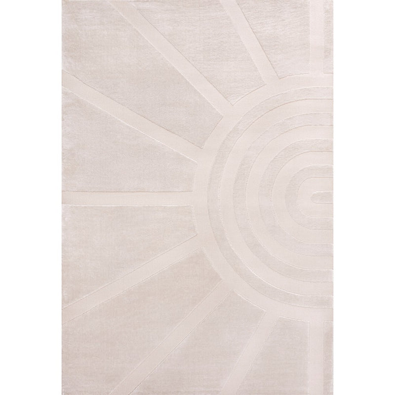 Nordic MidCentury Scandinavian Abstract Sun Two-Tone High-Low Area Rug