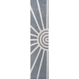 Nordic MidCentury Scandinavian Abstract Sun Two-Tone High-Low Area Rug