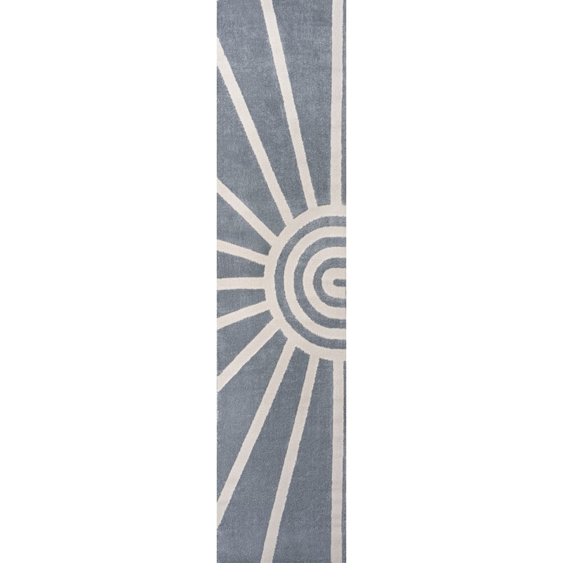 Nordic MidCentury Scandinavian Abstract Sun Two-Tone High-Low Area Rug