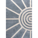 Nordic MidCentury Scandinavian Abstract Sun Two-Tone High-Low Area Rug